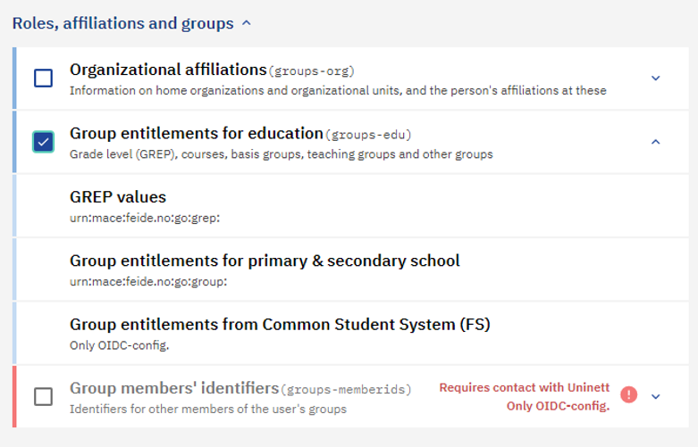 Screenshot of adding group-edu attribute group