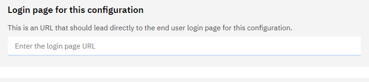 Screenshot of adding URL for login page