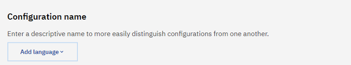 Screenshot of adding configuration name
