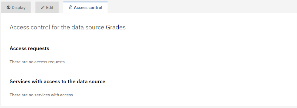 Screenshot of empty access control tab