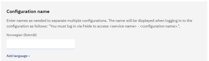 Screenshot of adding name for OIDC-configuration
