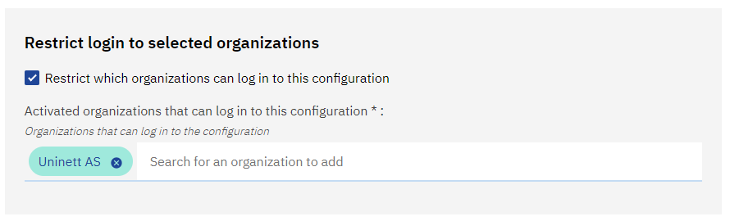 Screenshot of restrict login to the configuration