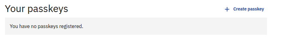 Screenshot showing passkey registration interface