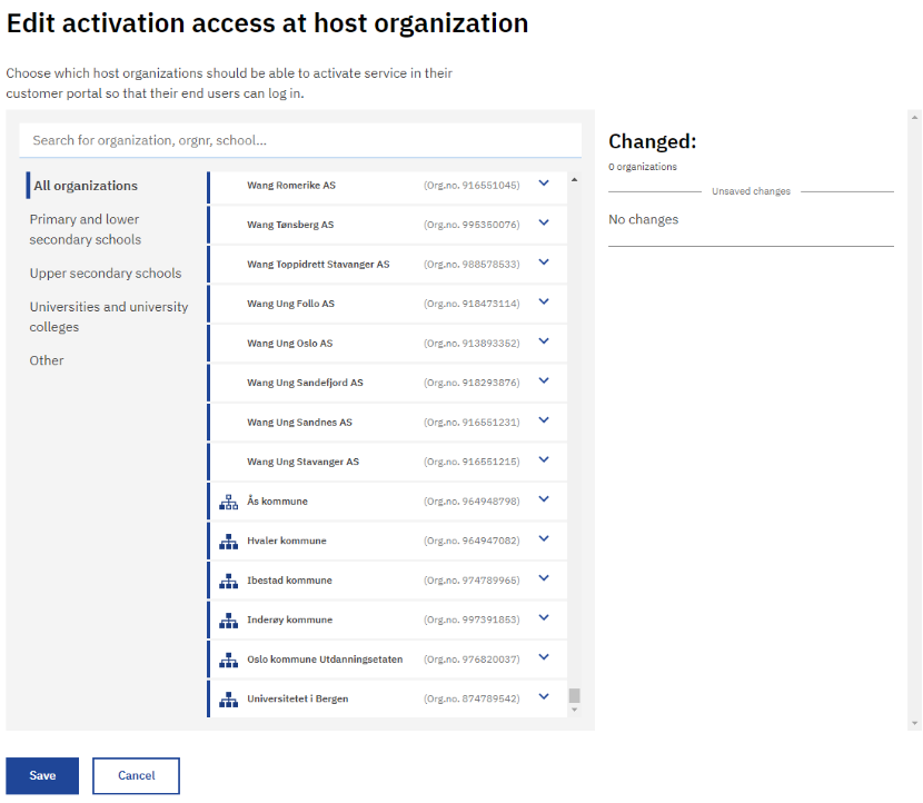 Screenshot of enabling access to activate service